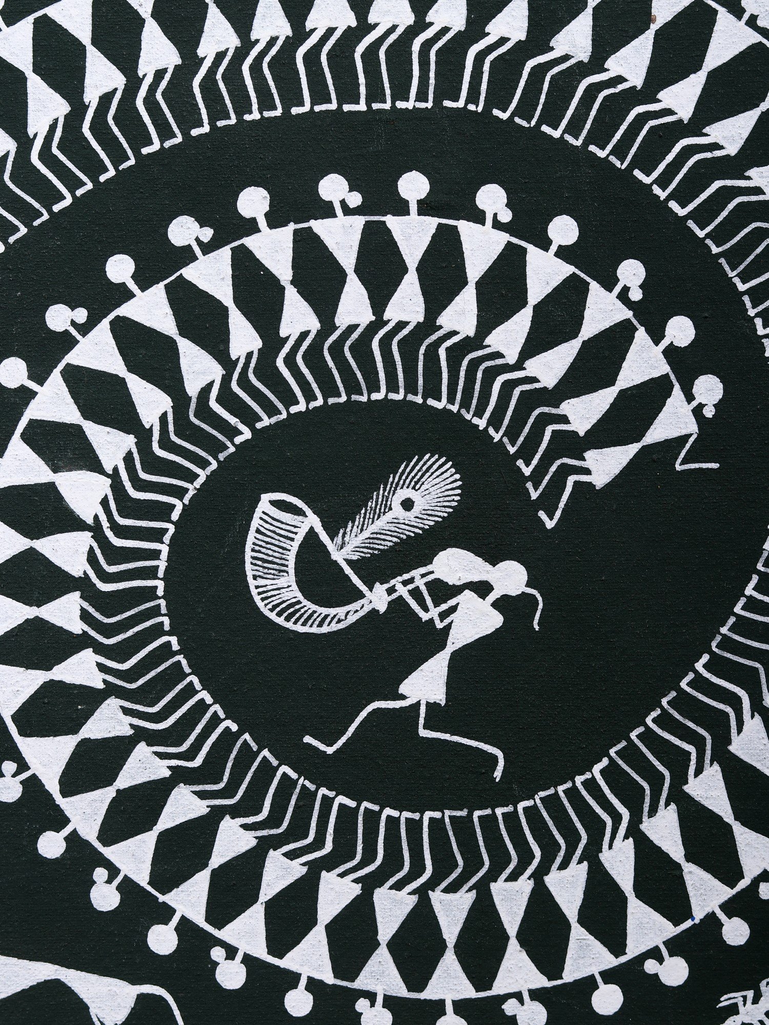 Tarpa Dance Of Tribals Warli Art On Cotton Exotic India Art