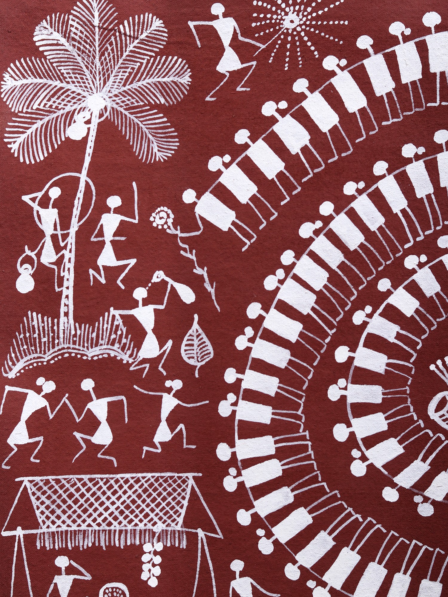 Tarpa Dance Of Tribals Warli Art On Cotton Exotic India Art