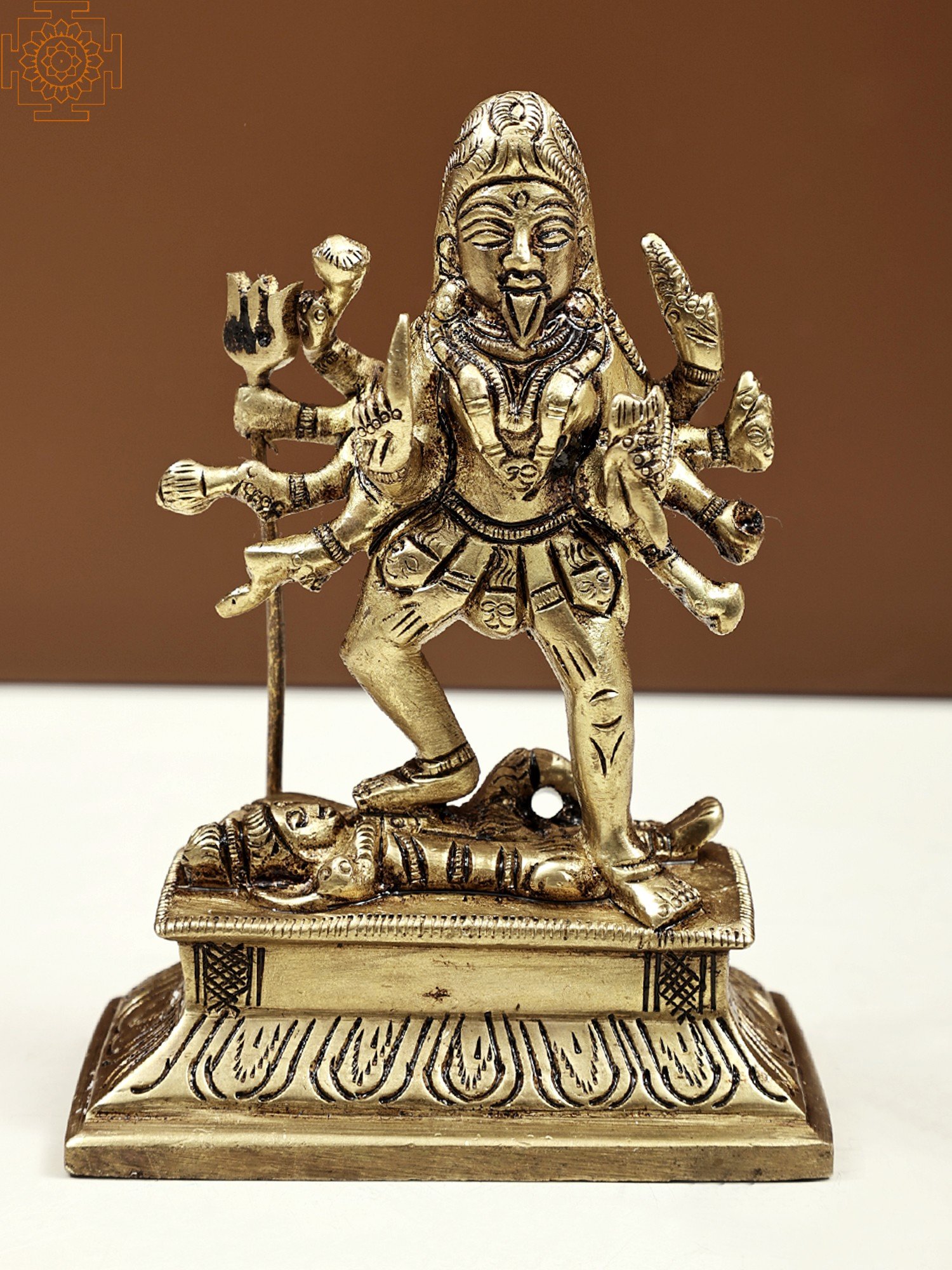 4 Small Maa Kali Brass Statue Handmade Metal Idols Exotic India Art