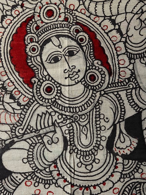 Lord Krishna Dancing On Kaliya Naag Kalamkari Painting Exotic India Art