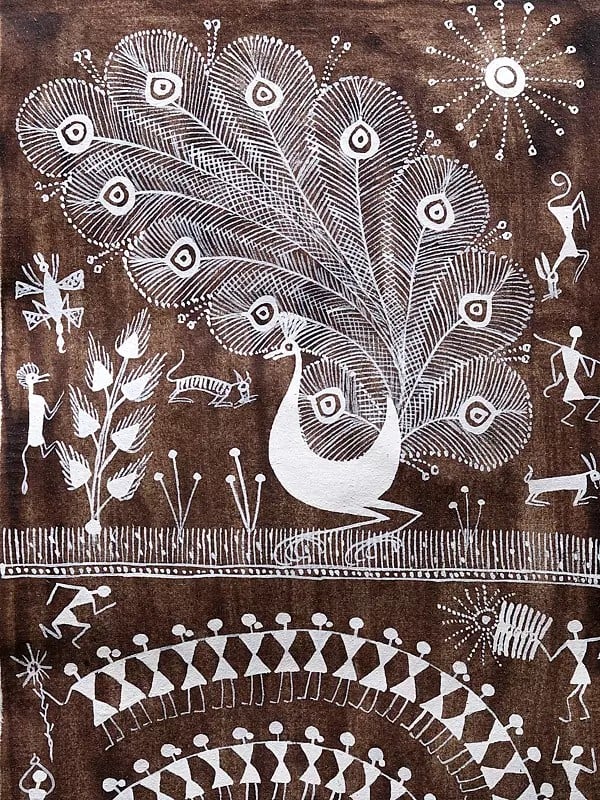 Tarpa Dance Of Tribals Warli Art On Cotton Exotic India Art