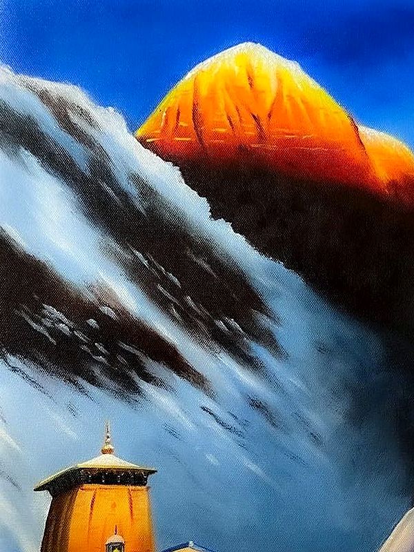 The Abode Of Lord Shiva Acrylic Painting On Canvas Kulwinder Singh