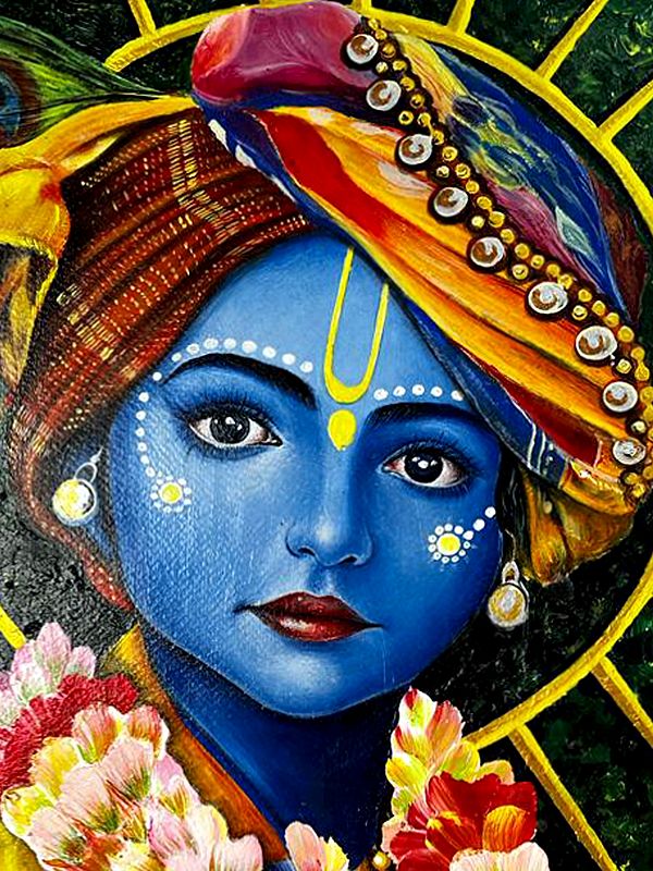 Manmohana Krishna Acrylic Paint Painting By Sanju Basu Exotic