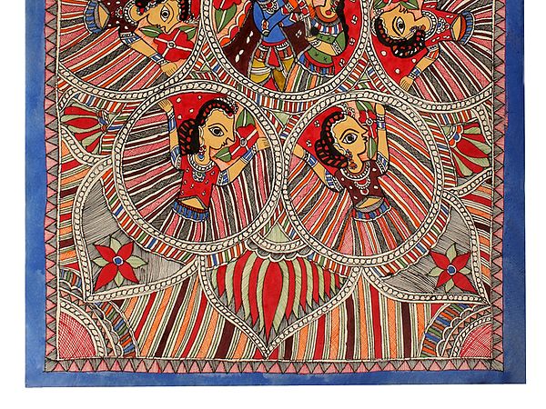 Shri Krishna Raas Madhubani Painting Exotic India Art