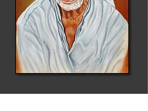 Message Of Shirdi Sai Baba Oil Painting On Canvas Artwork By Akash