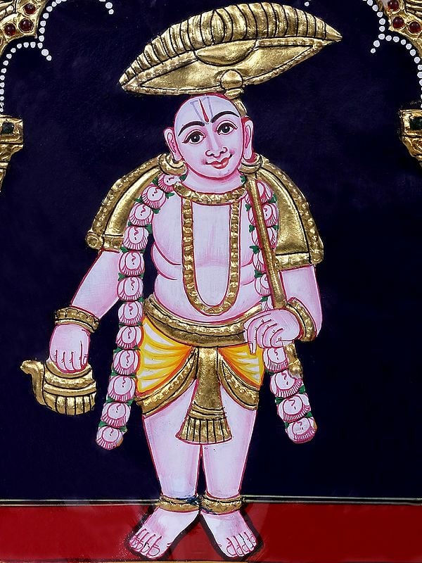 Vamana Avatara Of Lord Vishnu Traditional Colors With Karat Gold