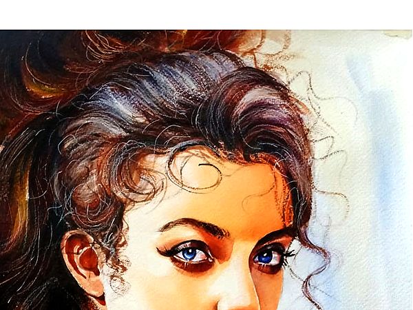 Portrait Of Modern Woman Water Color Painting By Jugal Sarkar