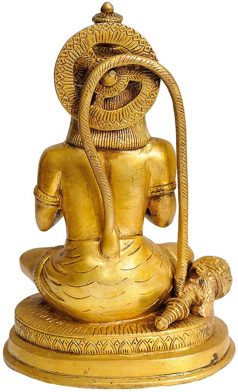 Brass Lord Hanuman Statue In Namaskar Mudra Handmade Made In