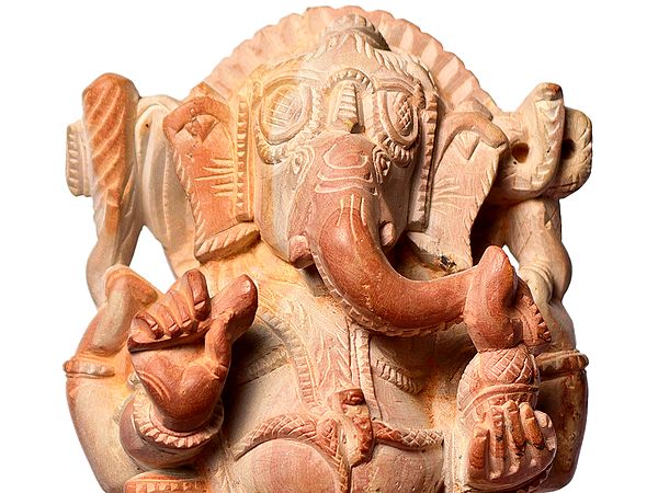 Small Hindu God Shri Ganesha Idol In Pink Stone Exotic India Art