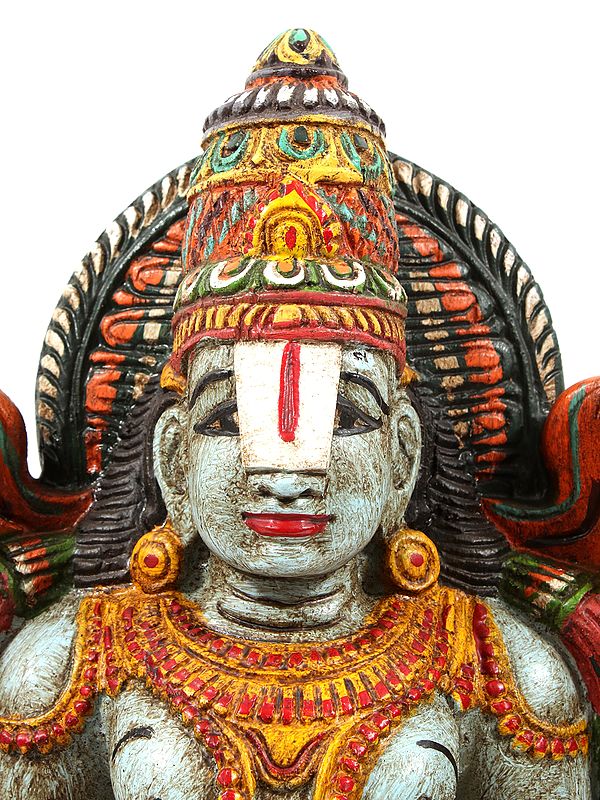 24 Standing Lord Tirupati Balaji Wooden Statue Venkateshwara