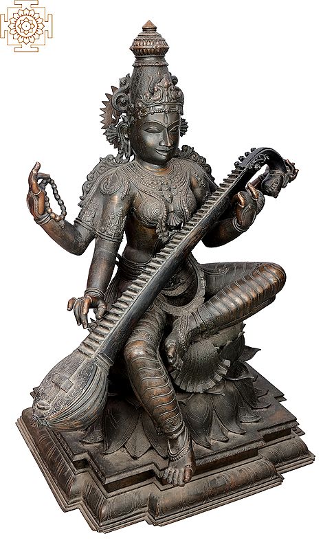 Devi Saraswati Bronze Statue Madhuchista Vidhana Lost Wax