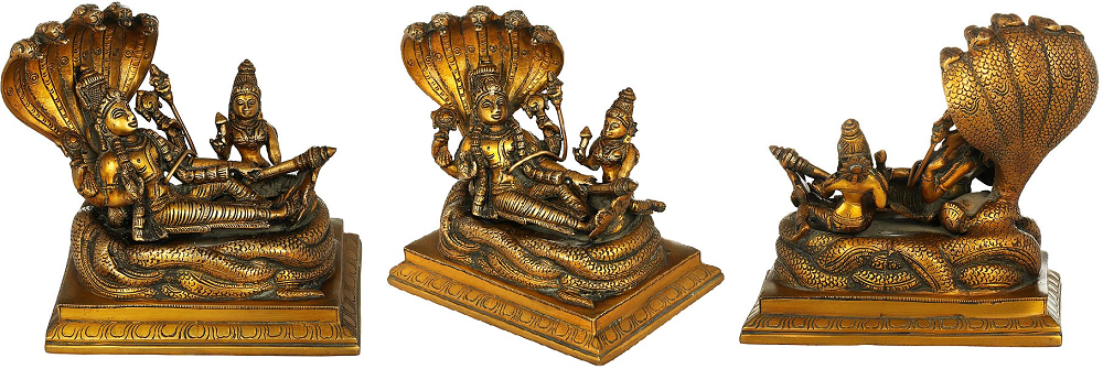 Kartique Brass Lord Vishnu Bhagwan resting on Sheshnag Touching Shiva  lingam Decorative Showpiece - 11.4 cm Price in India - Buy Kartique Brass Lord  Vishnu Bhagwan resting on Sheshnag Touching Shiva lingam