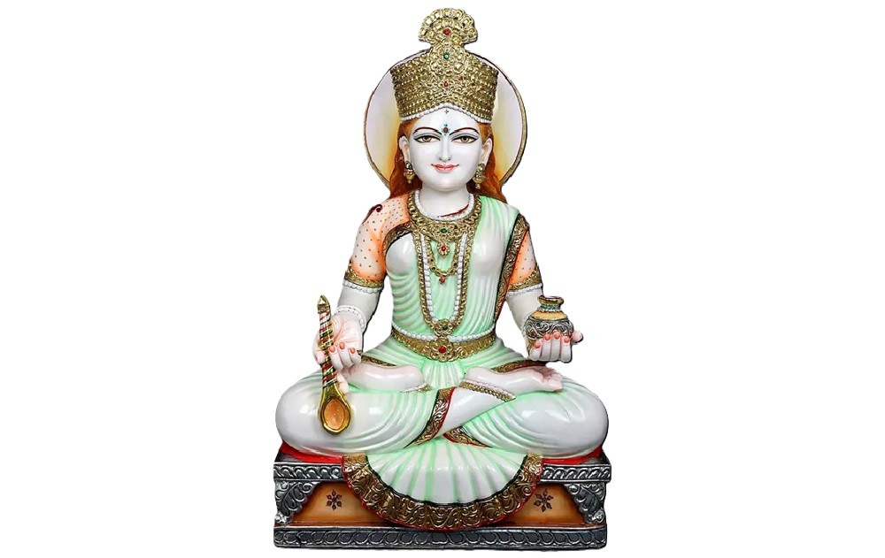 Large Devi Annapurna White Marble idol