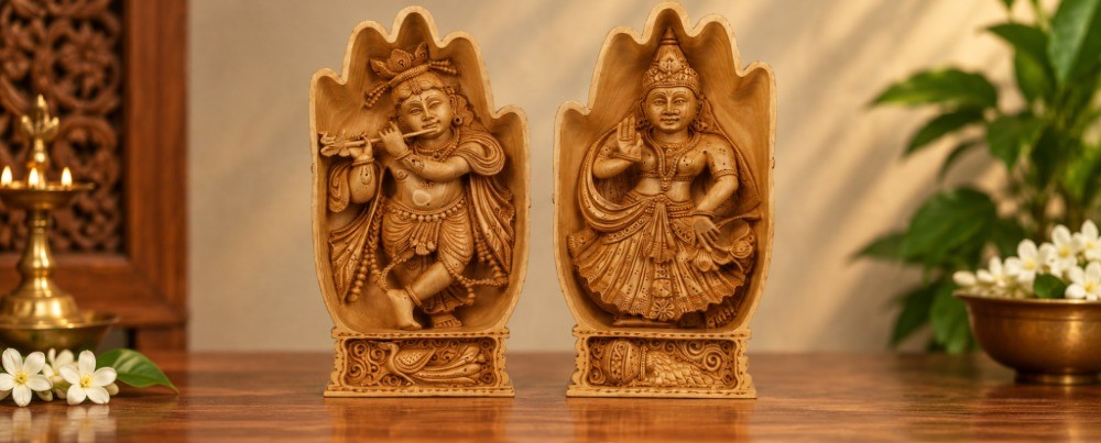 Radha Krishna idol Carved in Hands