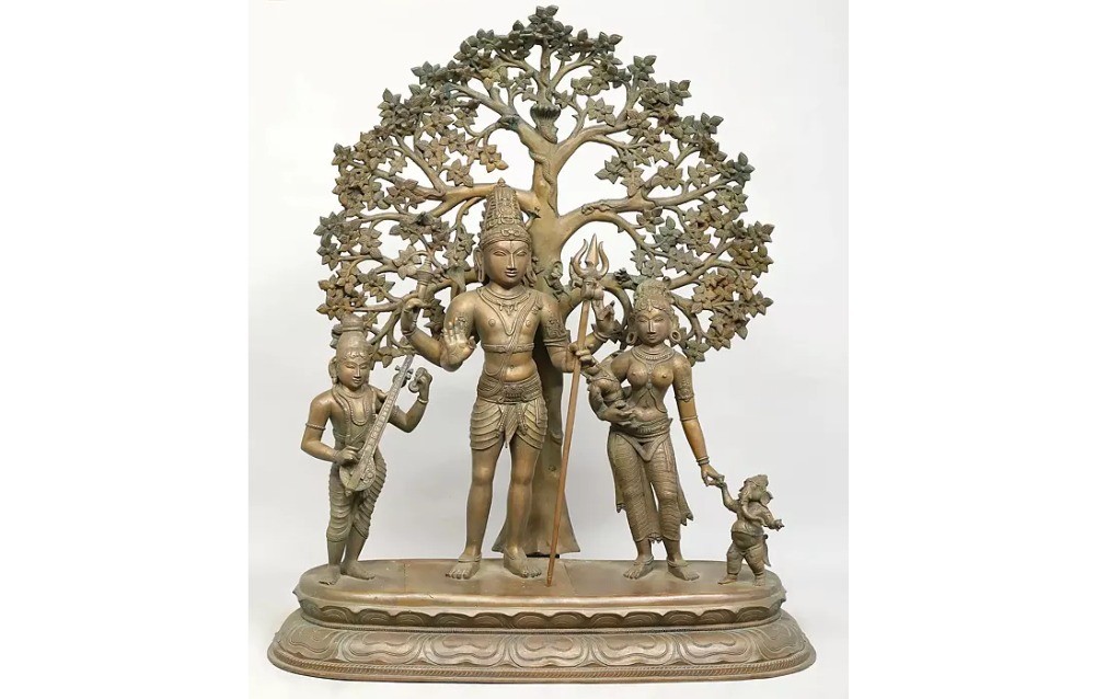 Shiva Family Standing Under the Tree