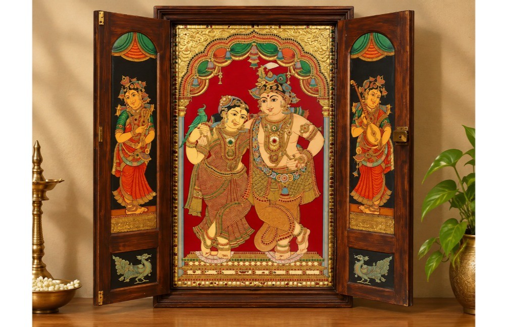 Radha Krishna – Traditional Tanjore Painting