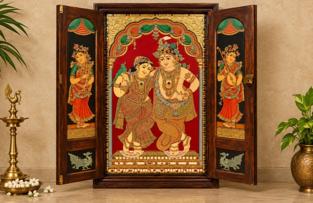 Radha Krishna – Traditional Tanjore Painting