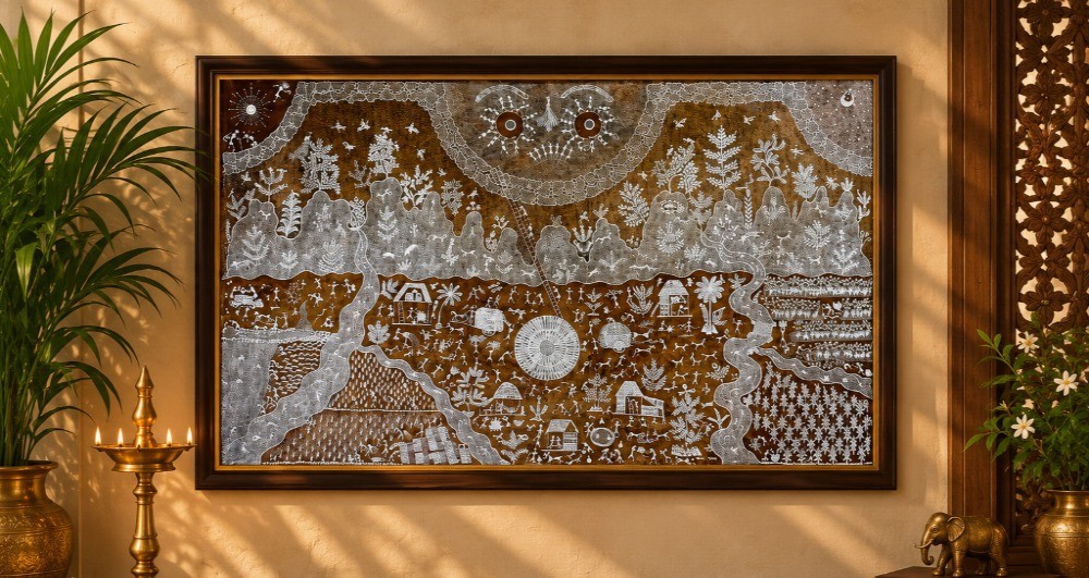 Clever Farmer Warli Painting
