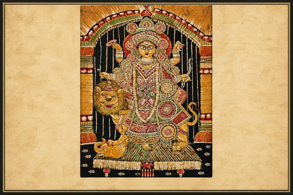 Goddess Durga Batik Painting 