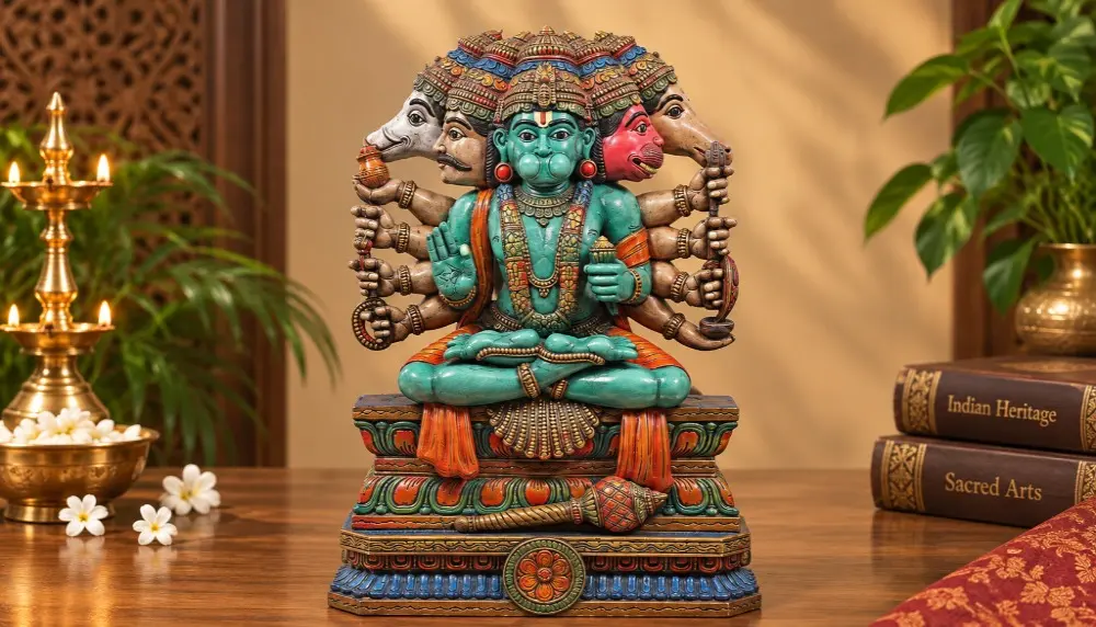 Panchmukhi Hanuman Wooden Statue