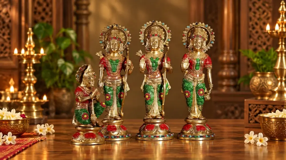 Shri Ram Darbar | Brass Statues with Inlay Work