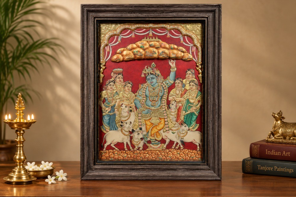 Lord Krishna Holding Govardhan Parvat