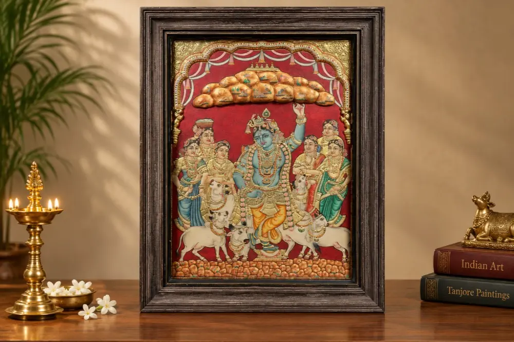 Lord Krishna Holding Govardhan Parvat