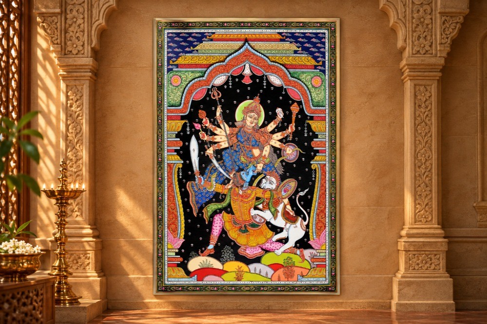 Maa Durga Killing Mahishasura | Patta Painting | Odisha Art