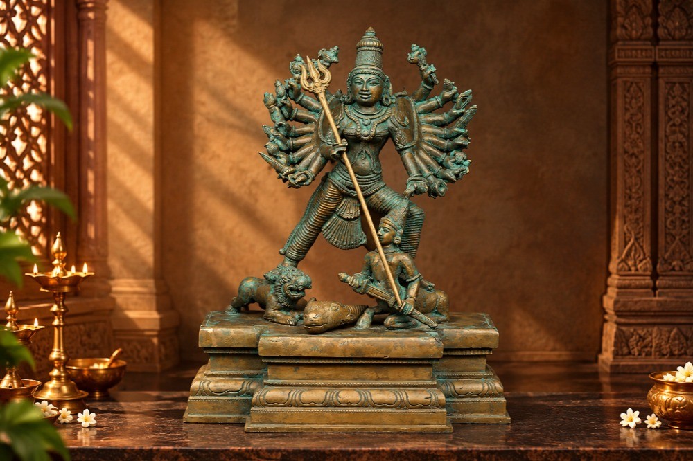 Eighteen Armed Goddess Mahishasuramardini