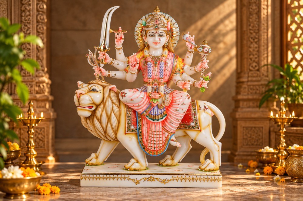 Marble Sculpture of Goddess Durga