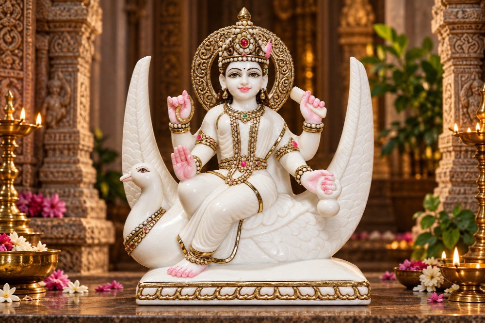 Goddess Brahmani With Four Arms Statue