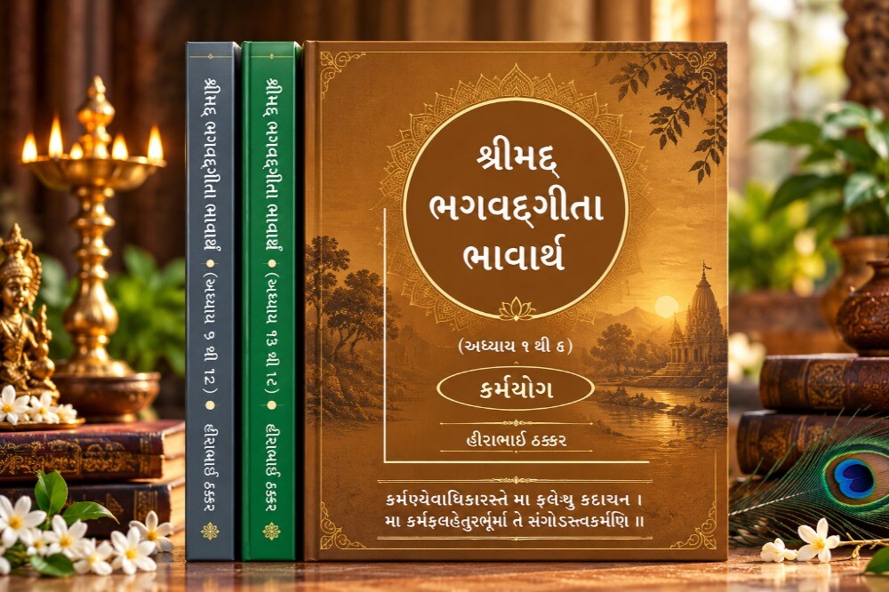 Srimad Bhagvad Geeta (Karma Yoga, Bhakti Yoga, Jnana Yoga In Gujarati)“ xss=