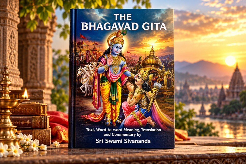Bhagavad Gita (Text, Word-to-Word Meaning, Translation and Detailed Commentary by Sri Swami Sivananda)“ xss=
