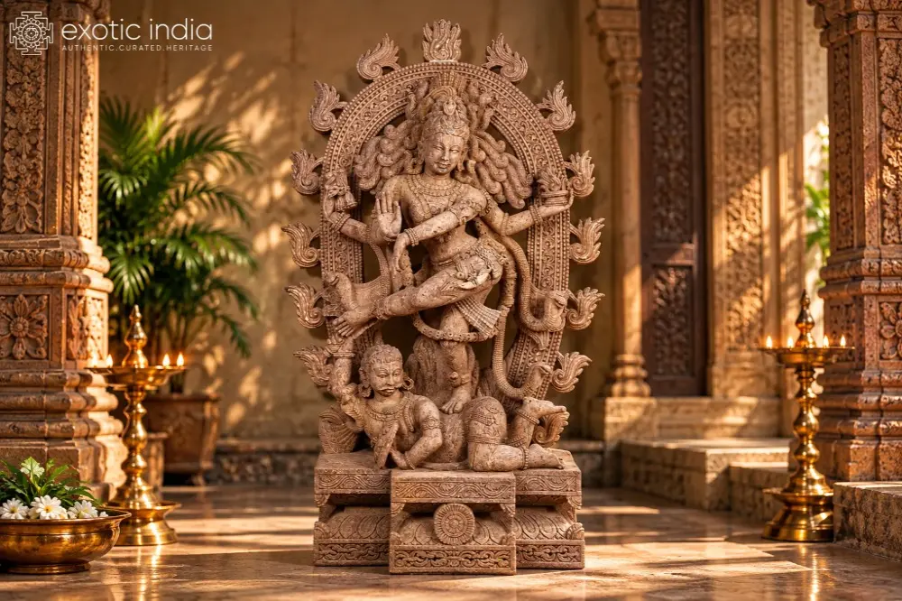 Large Nataraja Khondalite Stone Sculpture“ xss=