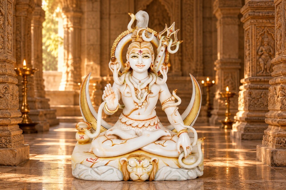 Marvellous Chandra Shiva Adorned with Serpents“ xss=