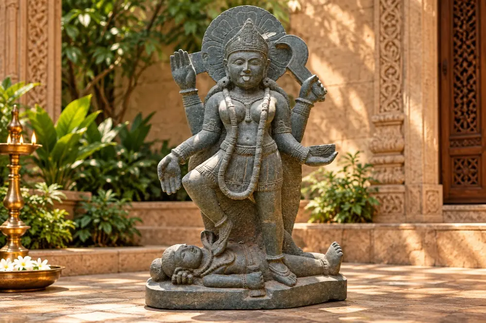 Goddess Kali Standing on Lord Shiva