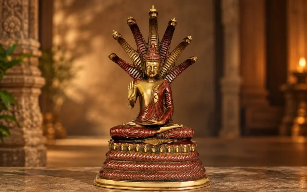 Buddha Under Serpent Muchalinda In Bras