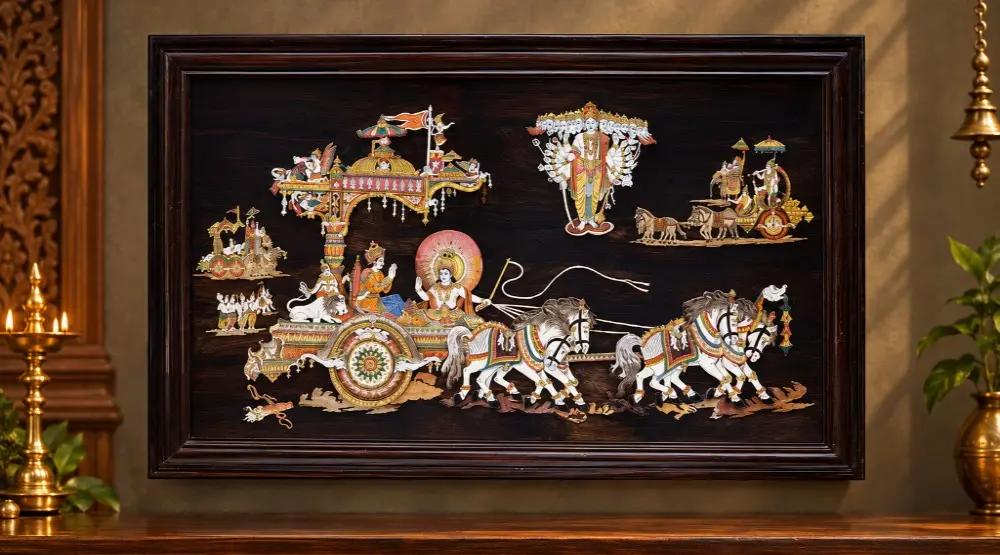 Gita Updesh with the Vishwaroop of Lord Vishnu