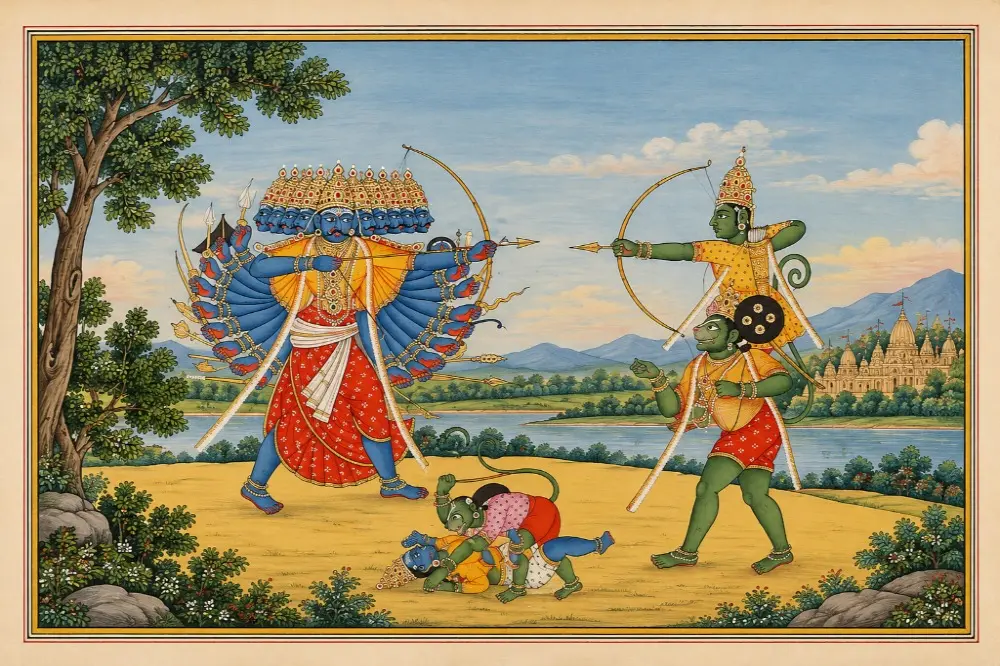 Prabhu Shri Ram Killing Ravana (Dashanan)