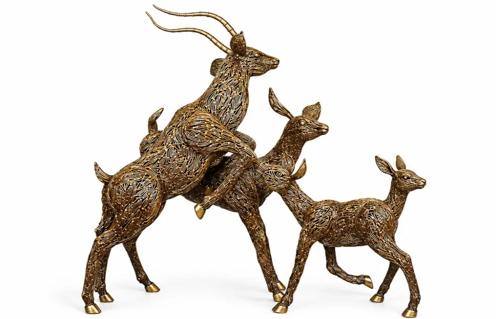 Playing Deer Family Brass