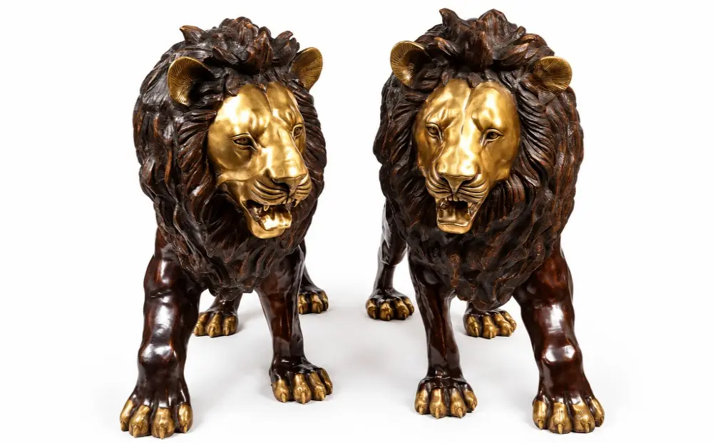 Large The Pair of Lion - Kings of The Wild | Brass Sculpture
