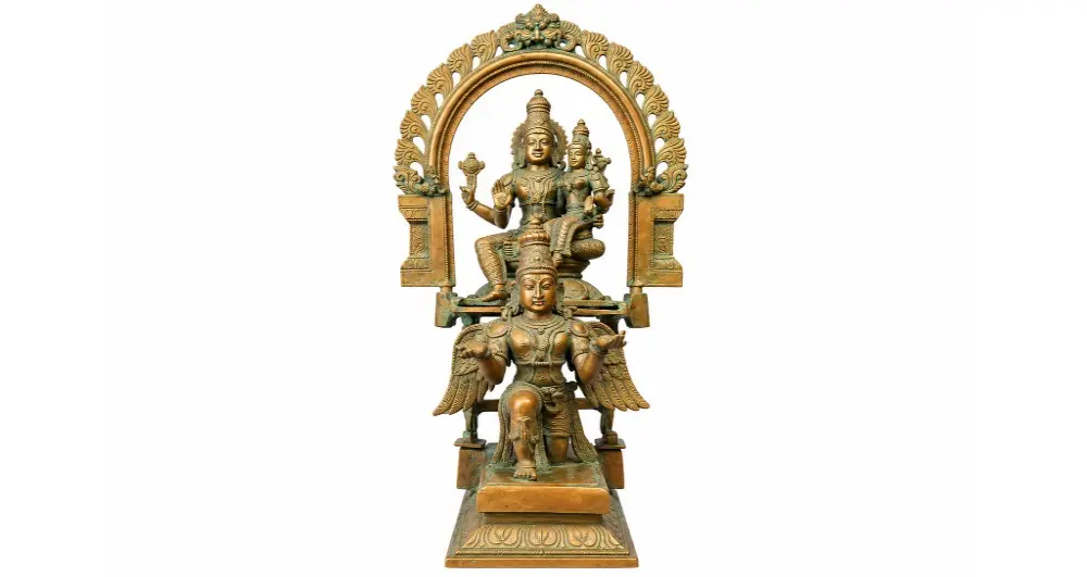 Lakshmi - Narayana with Garuda | Bronze Statue