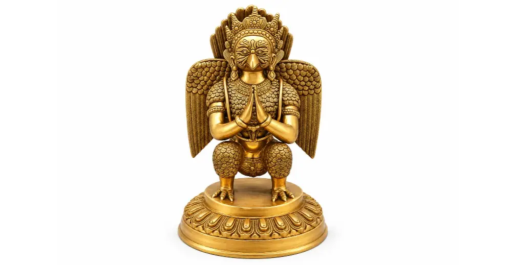 Garuda Brass Statue in Namaskar Mudra