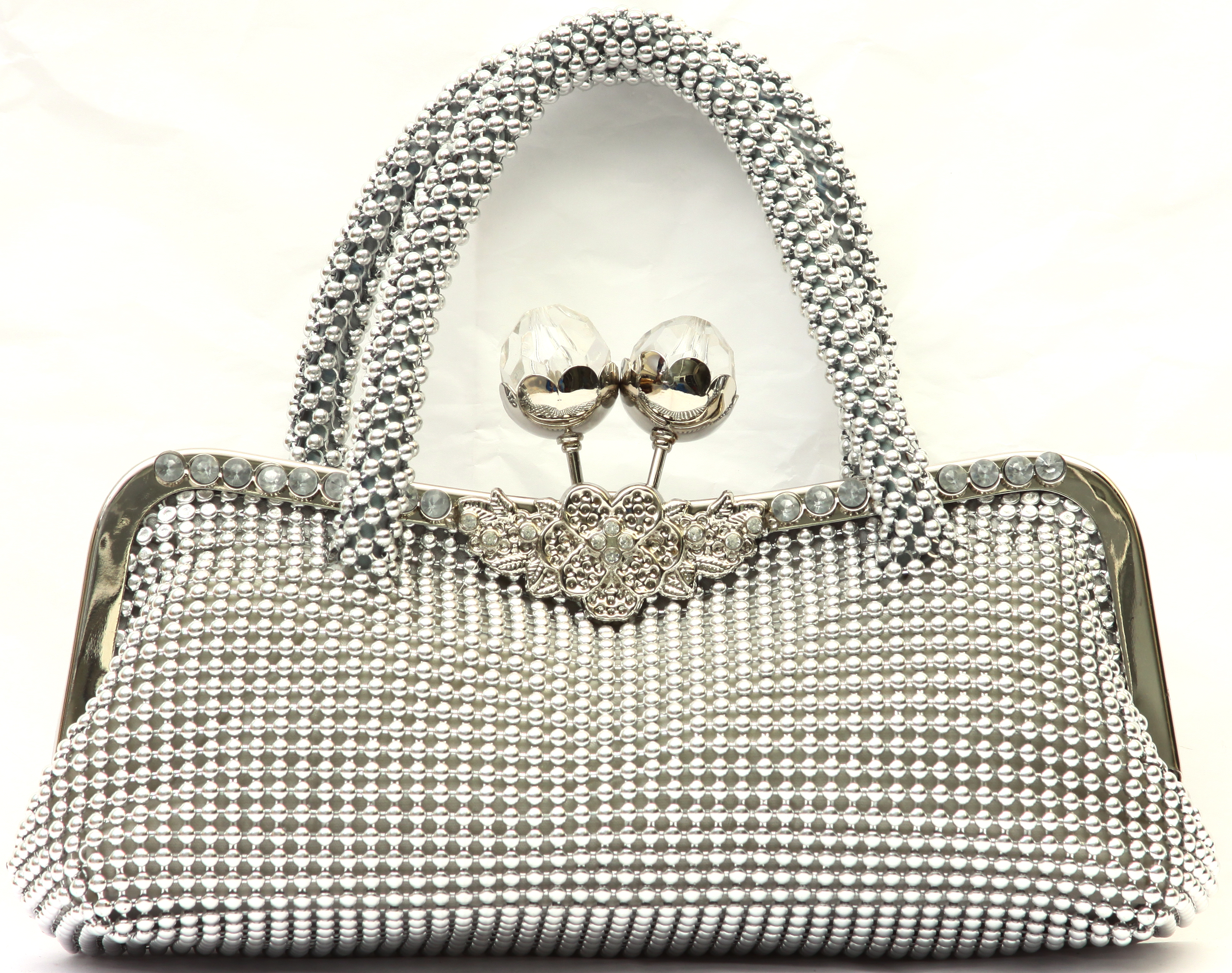 silver occasion clutch bag