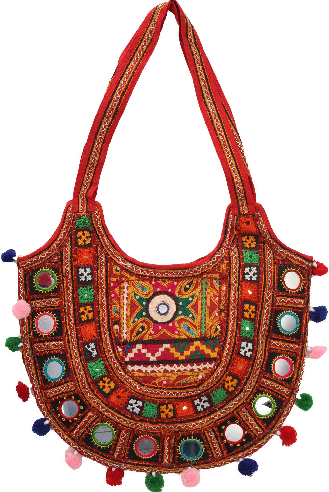 embroidered shoulder bag