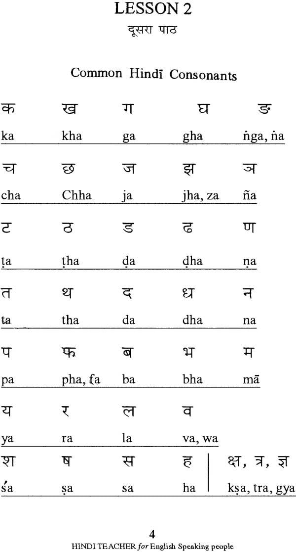 English To Hindi Alphabet Chart