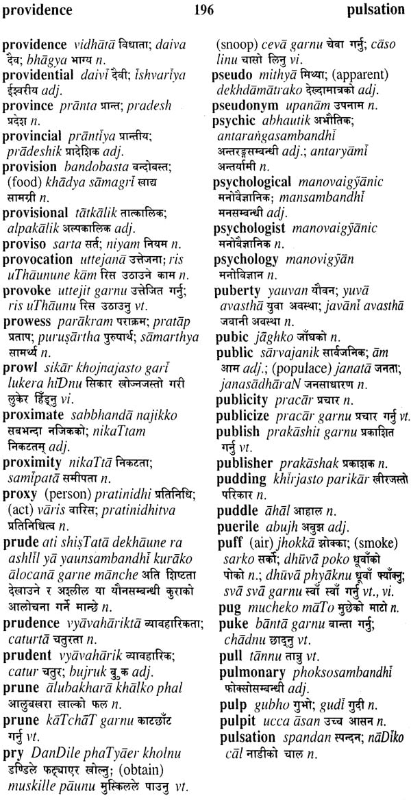 Concise English-Nepali /& Nepali-English Dictionary with Transliteration