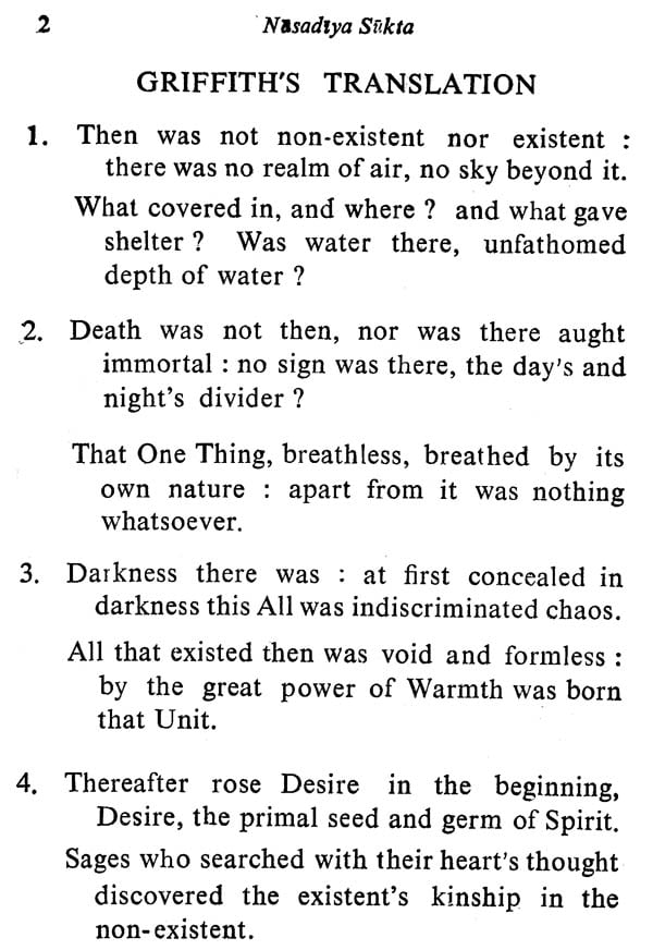 Hymn of Creation (Nasadiya Sukta, Rigveda X.129) - An Old and Rare ...