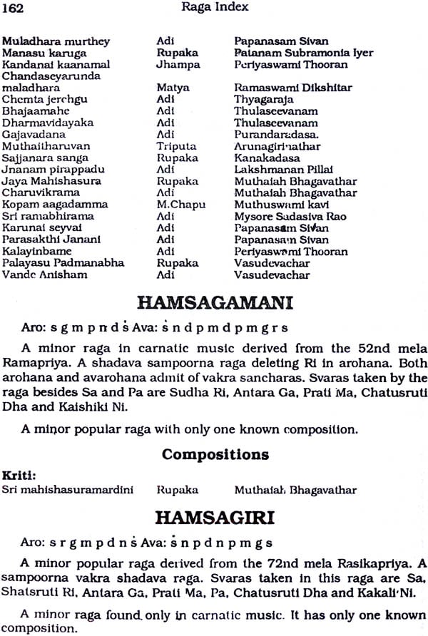 Carnatic Music Ragas Chart