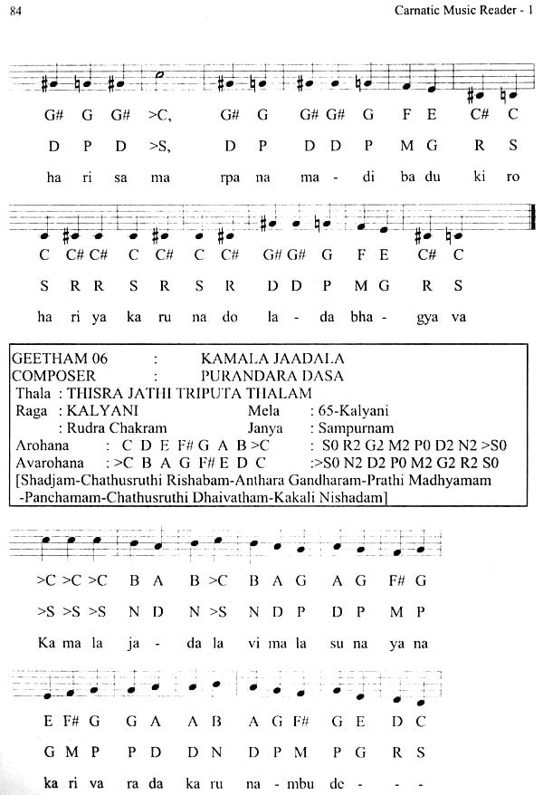 Carnatic Music Reader in Western Staff Notation (A Primer For Learning